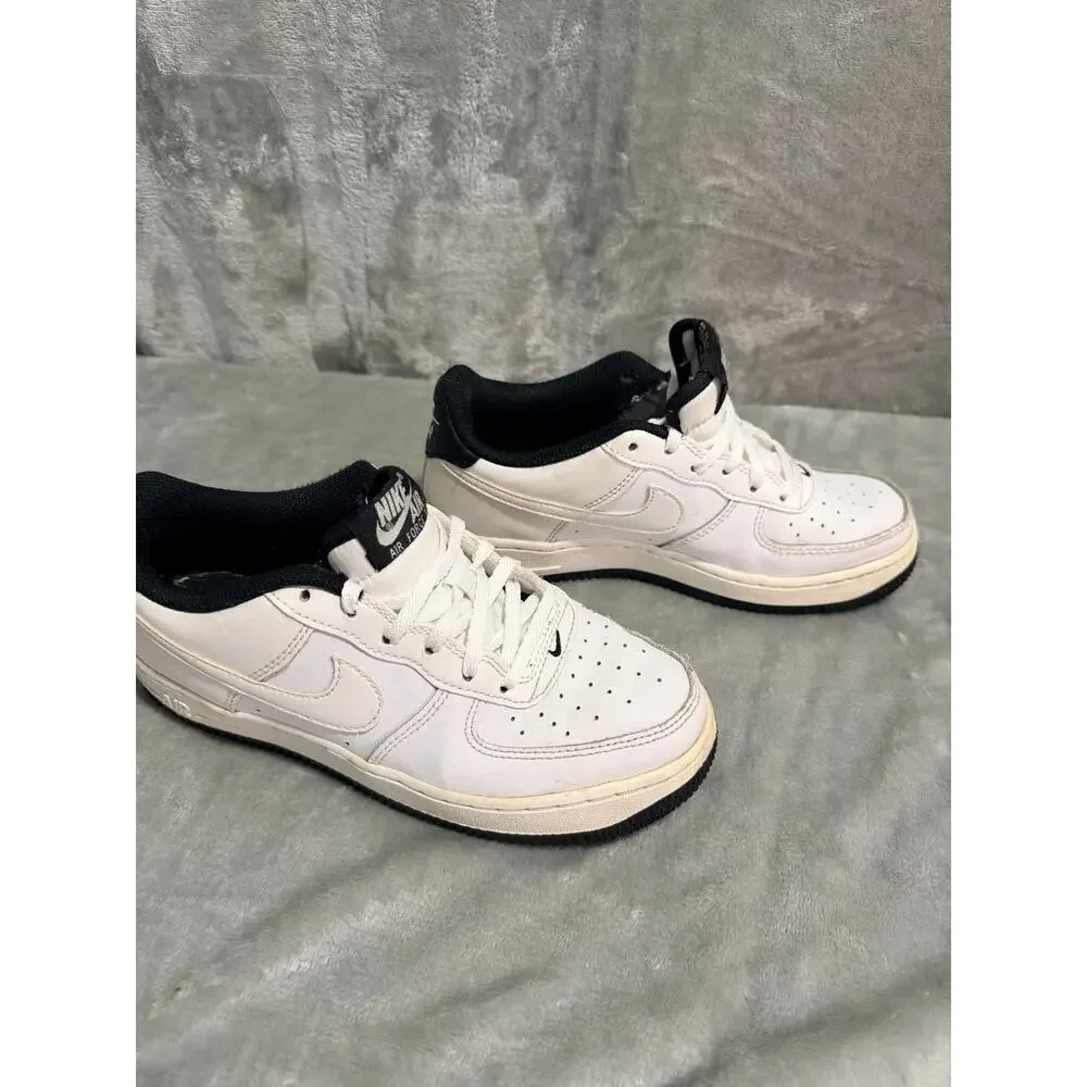 Nike Air Force 1 Low White Black Youth 4Y Sneakers DV1331-100